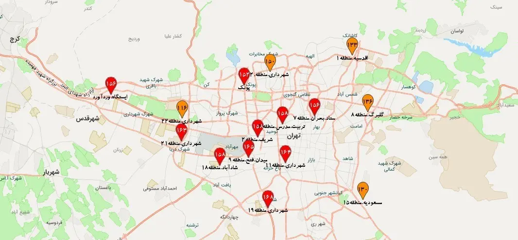 کیفیت هوای تهران 