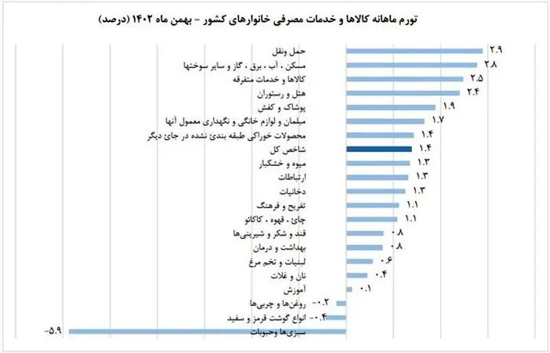 تورم ماهانه بهمن