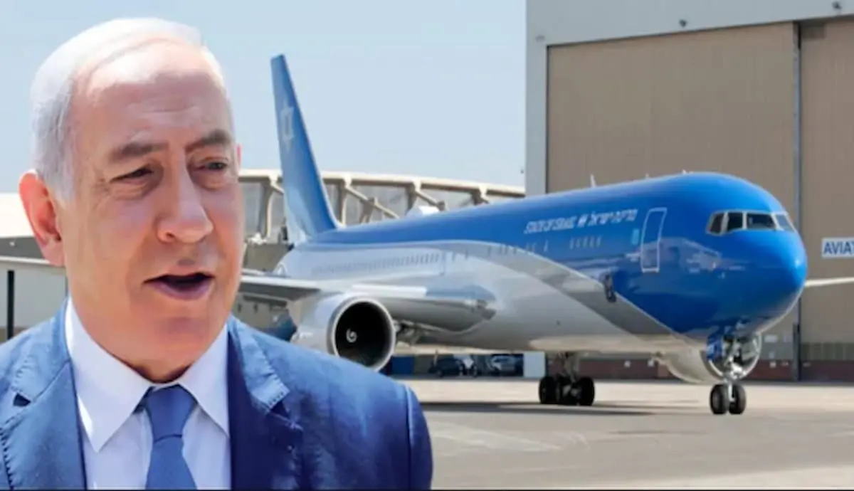 انتقال هواپیمای نتانیاهو به مکان امن