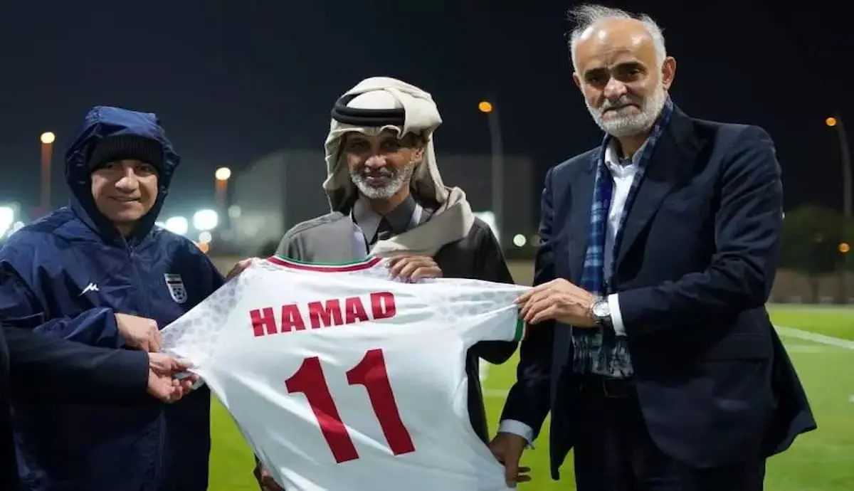 حضور وزیر ورزش قطر در تمرین تیم ملی فوتبال 