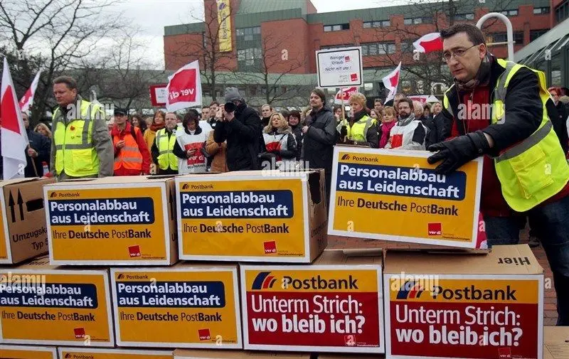  ادامه اعتصاب کارکنان پست بانک آلمان در اعتراض به دستمزد