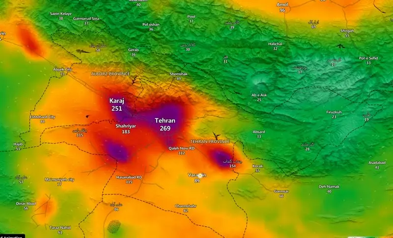 آلودگی هوای تهران