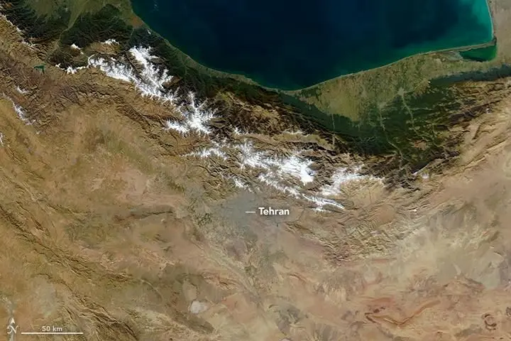 تصویر ناسا از آلودگی هوا در تهران