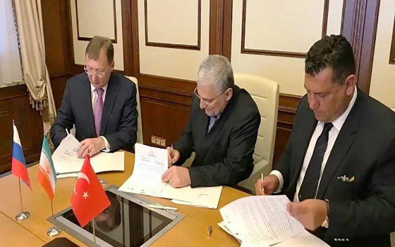 امضای توافقنامه مشارکت نفتی سه‎جانبه ایران، ترکیه و روسیه