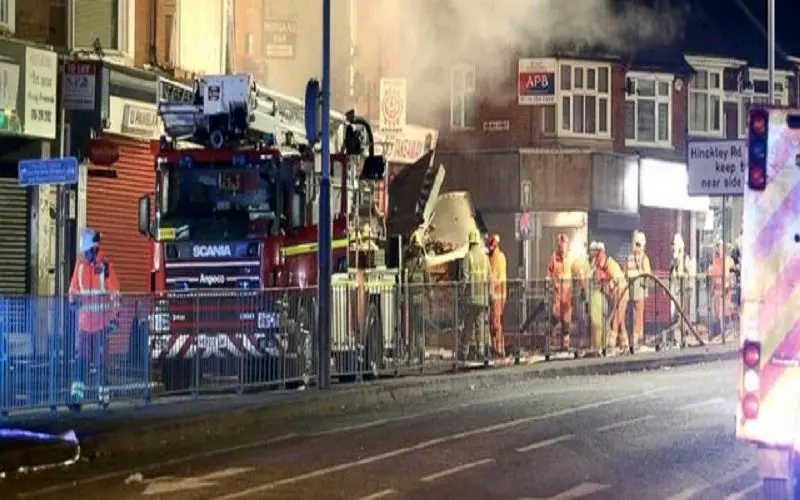 انفجار و آتش‌سوزی گسترده در لستر انگلیس