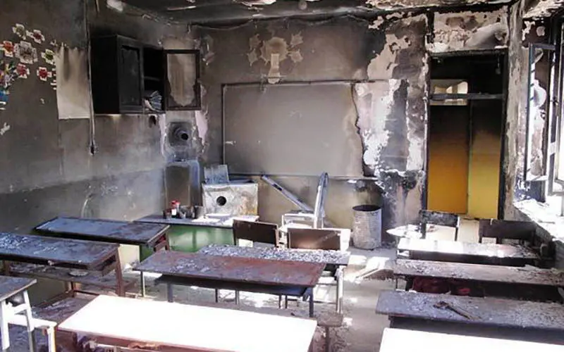 فوت 2 دانش‌آموز در آتش‌سوزی مدرسه