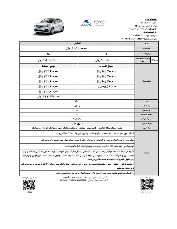 آغاز فروش اقساطی کرمان موتور/ اختلاف قیمت ۳۵ میلیون تومانی کارخانه و بازار