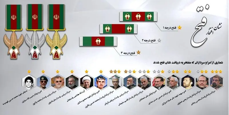 چه کسانی نشان فتح دریافت کردند؟