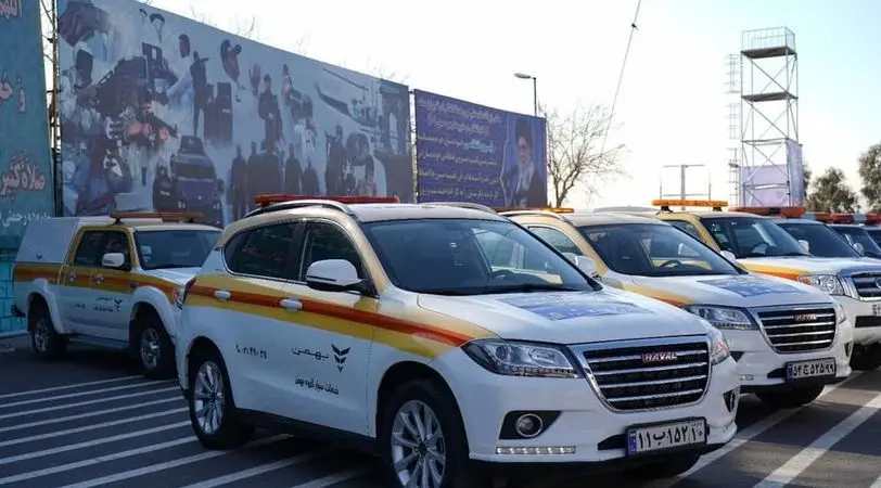مانور خودروهای امدادی گروه بهمن در طرح رزمایش ترافیکی نوروز 1403