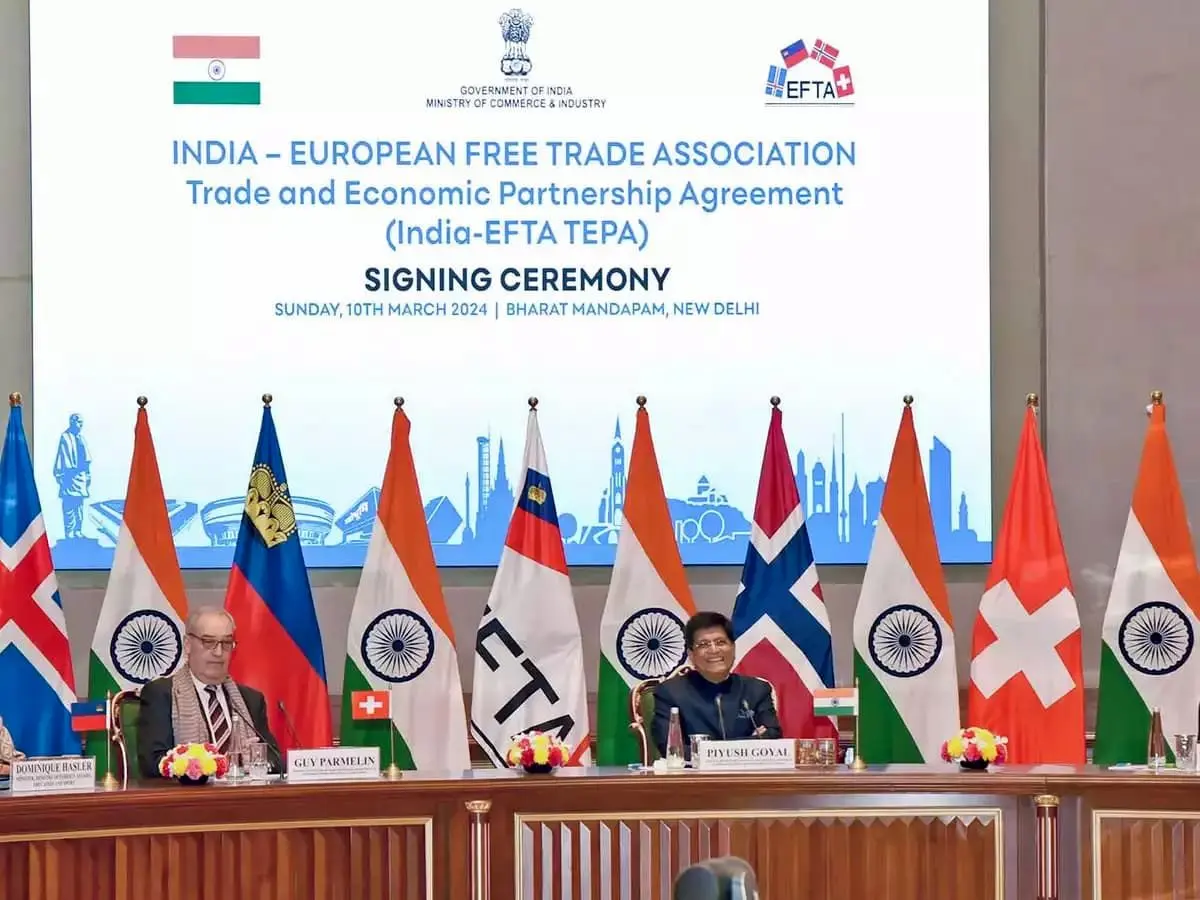 همکاری تجاری هند با انجمن تجارت آزاد اروپا/ قرارداد 100 میلیارد دلاری امضا شد