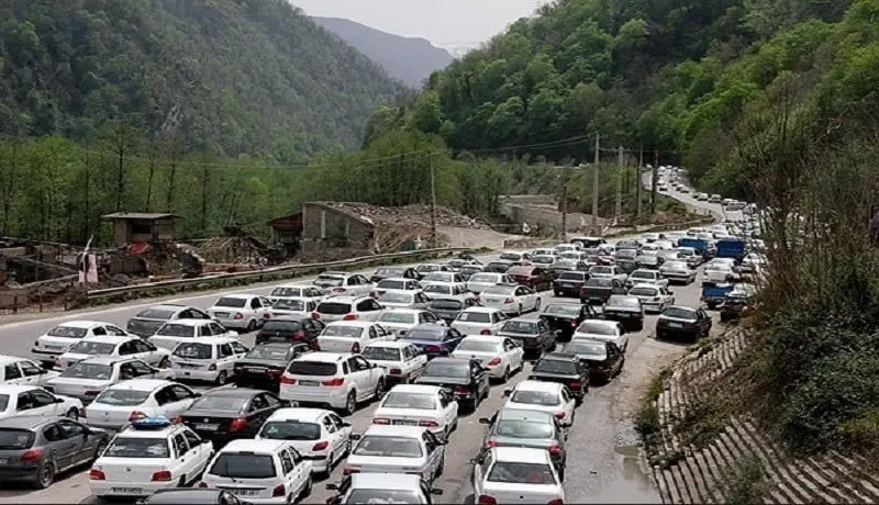 ترافیک سنگین خودرو در جاده کندوان