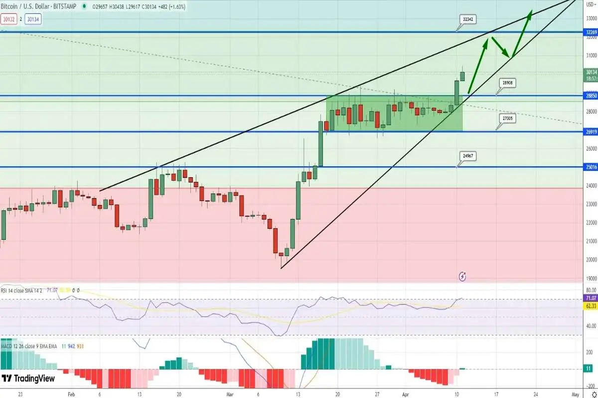 پیش‌بینی قیمت بیت کوین پس از رسیدن به سطح 30 هزار دلار
