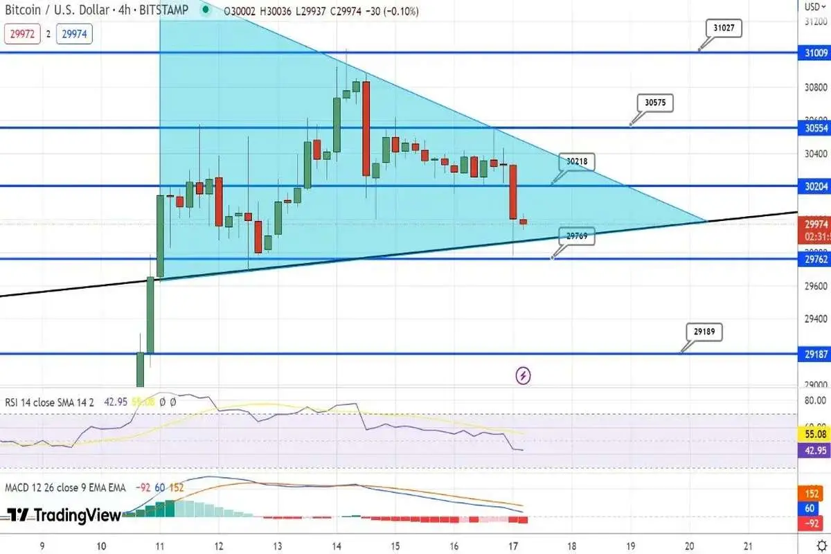 بازگشت قیمت بیت کوین به زیر سطح 30 هزار دلار