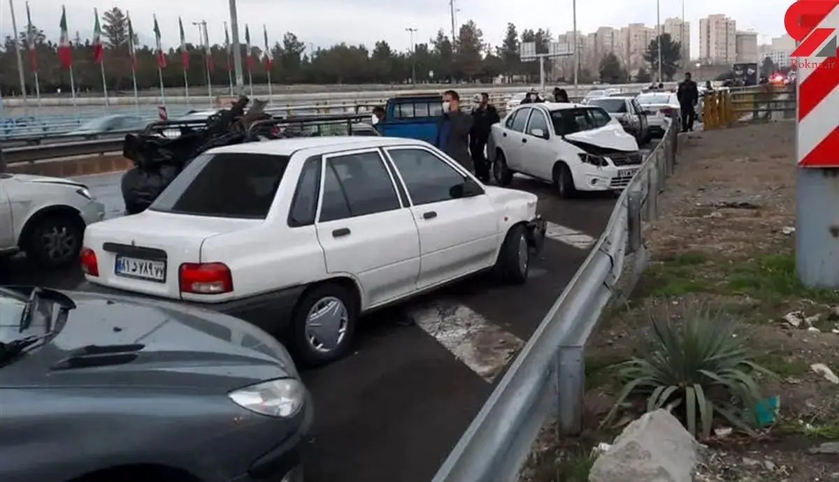 تصادف 50 خودرو در آزادراه کرج &#8211; قزوین