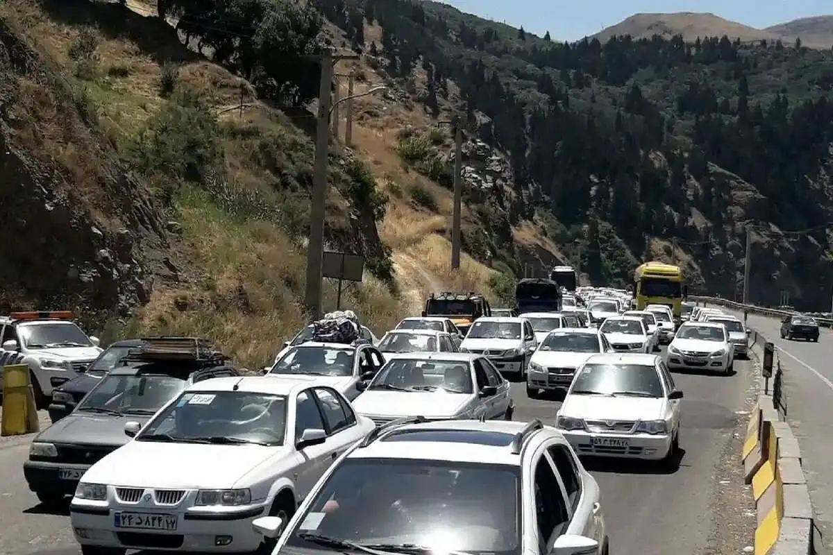 ترافیک سنگین در آزادراه تهران به شمال