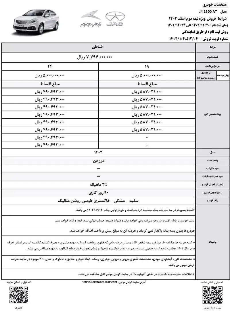 شرایط فروش jak j4