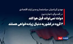 دولت نمی‌تواند فیل هوا کند/ ۲ گروه در کشور دنبال زیاده‌خواهی هستند