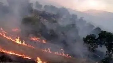 کوه کچل وجنگل های کفراور گیلانغرب در آتش می سوزند