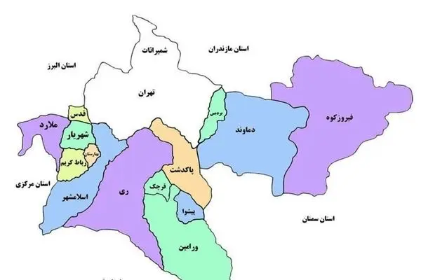 بررسی‌ تقسیم استان‌های غربی و شرقی تهران
