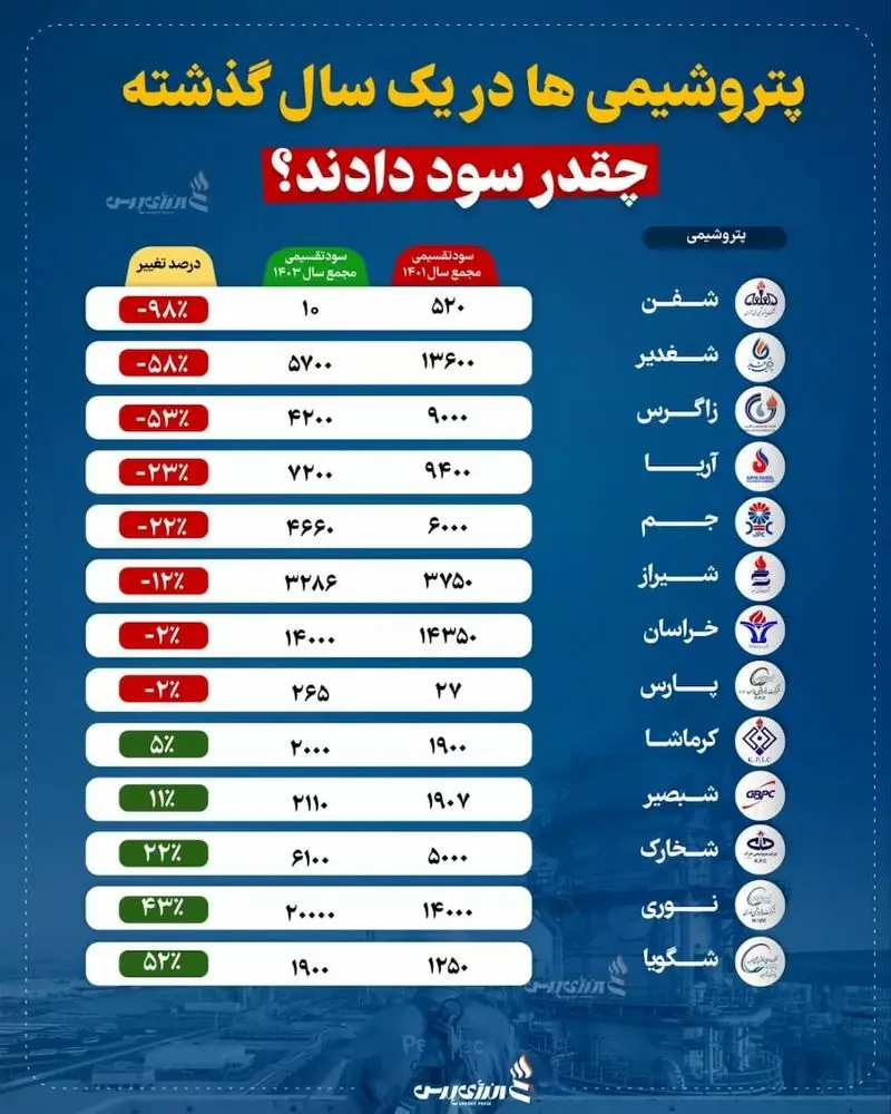 پتروشیمی ها در سالی که گذشت