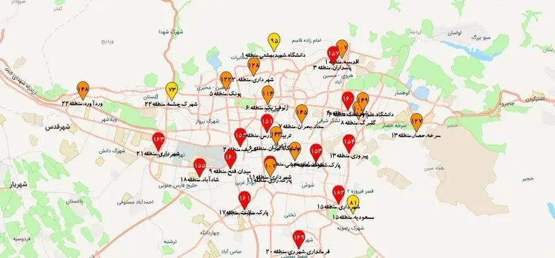 کیفیت هوای تهران